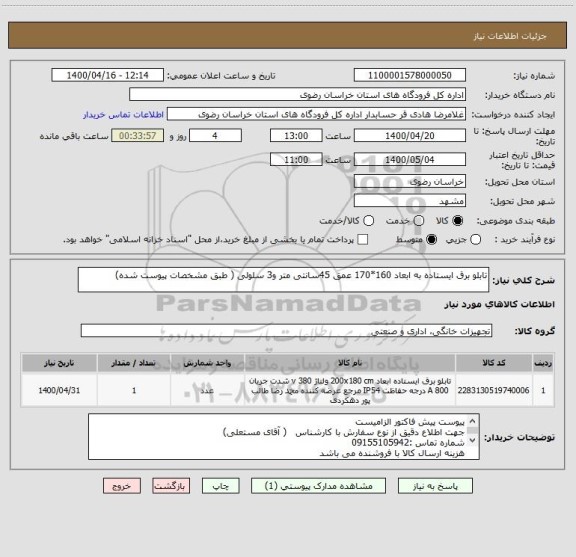 استعلام تابلو برق ایستاده به ابعاد 160*170 عمق 45سانتی متر و3 سلولی ( طبق مشخصات پیوست شده)