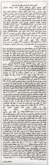 مزایده مزایده ششصد و سیزده هزارم دانگ مشاع از یکباب واحد تجاری