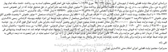 مزایده،مزایده فروش خودرو سواری پژو206