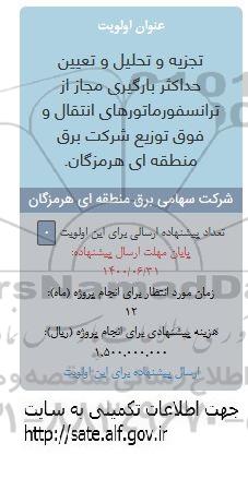 فراخوان ، فراخوان تجزیه و تحلیل و تعیین حداکثر بارگیری مجاز از ترانسفورماتورهای انتقال