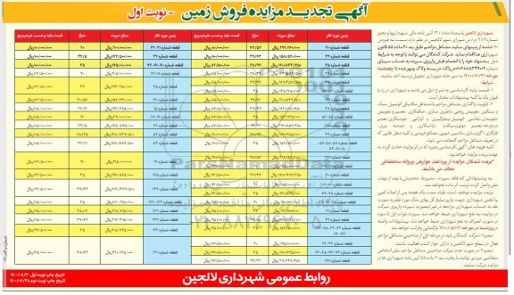 آگهی مزایده،مزایده فروش 70 قطعه از زمینهای سایت مشاغل نوبت اول 