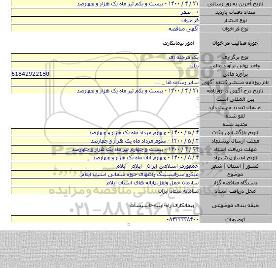میکرو سرفیسینگ راههای حوزه شمالی استان ایلام