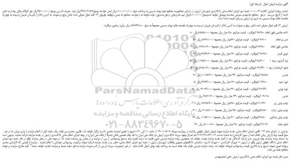 مزایده،مزایده فروش  برنج و حبوبات 