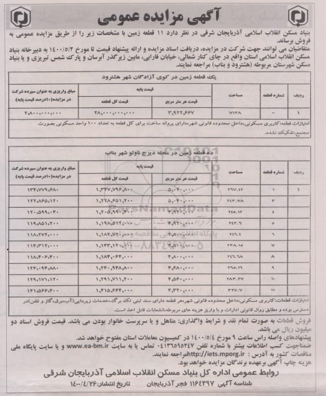مناقصه واگذاری خدمات مربوط به اباب و ذهاب عمومی پرسنل 