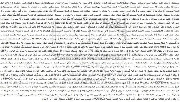 آگهی مزایده ششدانگ پلاک یک فرعی از هشتاد و شش اصلی بخش یک سبزوار