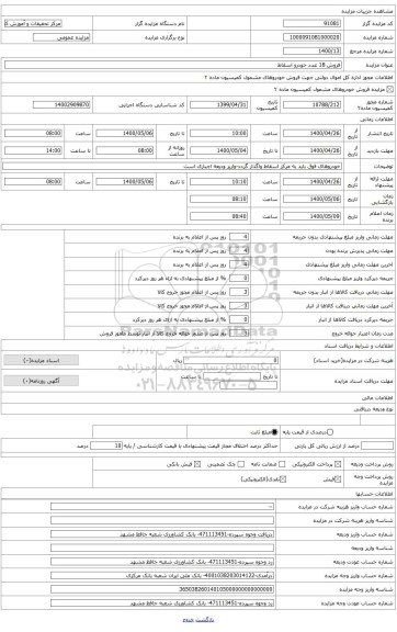 فروش 18 عدد خودرو اسقاط