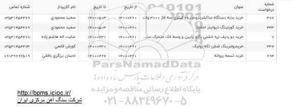 استعلام خرید بدنه دستگاه ساکشن روغن 60 لیتری سه فاز 3000 وات و...