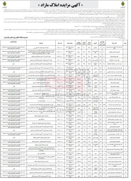 آگهی مزایده، مزایده فروش املاک مازاد کاربری دامداری و مسکونی 