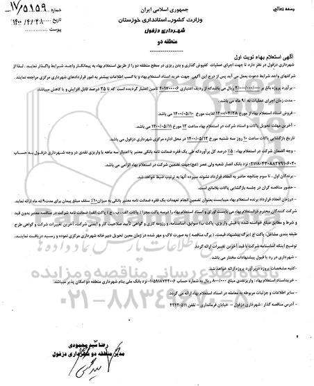 استعلام اجرای عملیات کفپوش گذاری و بتن ریزی