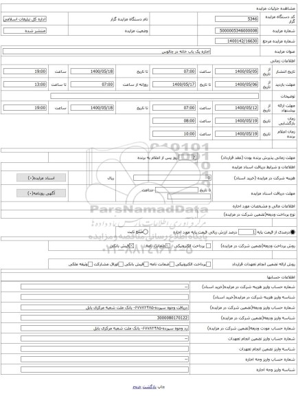 اجاره یک باب خانه در چالوس