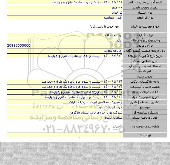 خرید انواع کات اوت