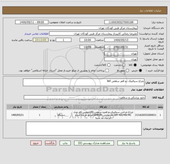 استعلام چراغ سیالتیک دو قمر سقفی led