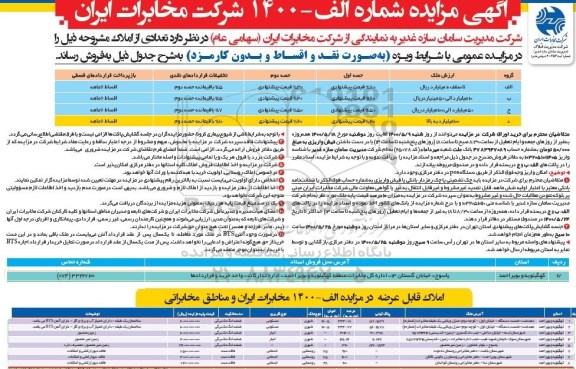 مزایده تعدادی از املاک