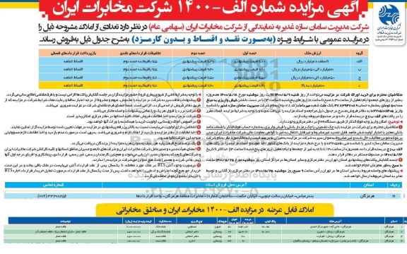 مزایده تعدادی از املاک