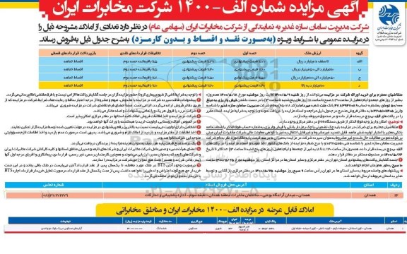 مزایده تعدادی از املاک
