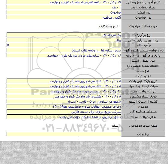 اجرای عملیات اتفاقات بیرم و عمادشهر ۱۴۰۰۱۹۵۵
