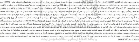 آگهی مزایده شش دانگ یک باب/قطعه پلاک هزاروشصت وهفت فرعی از هیجده اصلی