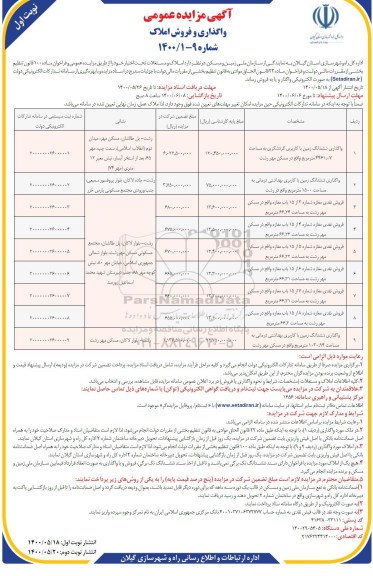مزایده واگذاری و فروش املاک