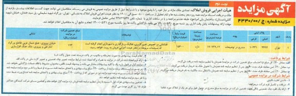 مزایده مزایده فروش ملک مازاد 170737.12 مترمربع