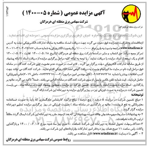 آگهی مزایده عمومی , مزایده اجاره اعیان