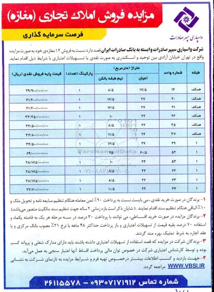 مزایده مزایده فروش 12 مغازه خود