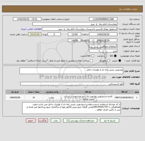استعلام روشویی چینی پایه دار از تولیدات داخل