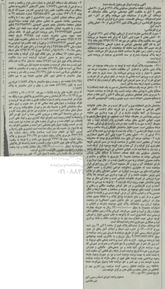 مزایده،مزایده ششدانگ یکباب قطعه ساختمان مسکونی 1211 فرعی