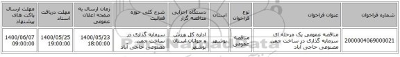مناقصه عمومی یک مرحله ای سرمایه گذاری در ساخت چمن مصنوعی حاجی آباد