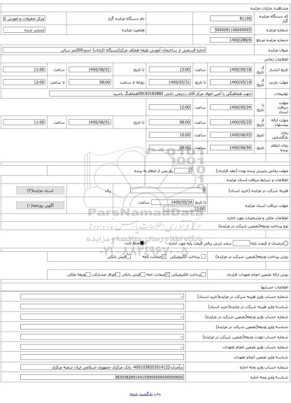 اجاره قسمتی از ساختمان آموزش طبقه همکف مرکز(ایستگاه اکباتان) حدود300متر سالن