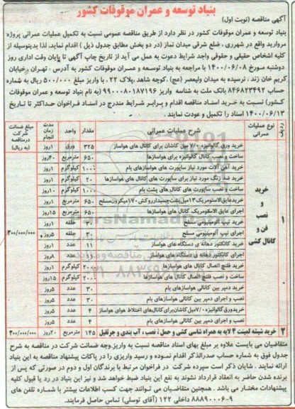 مناقصه خرید ورق گالوانیزه