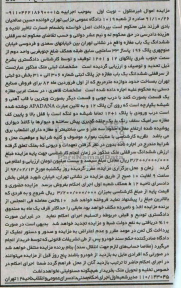 مزایده,یک باب مغازه 