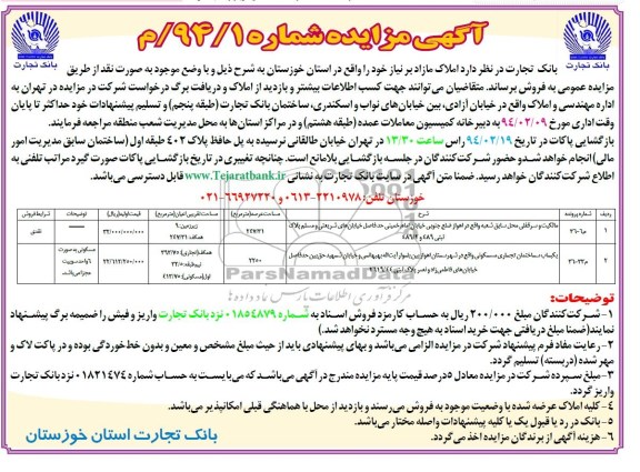 مزایده,املاک مازاد