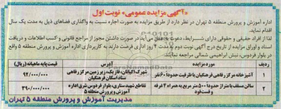 آگهی مزایده عمومی,مزایده آشپزخانه