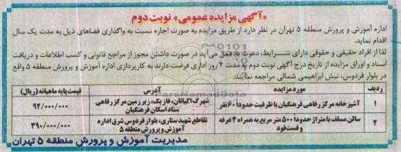 آگهی مزایده عمومی,مزایده آشپزخانه