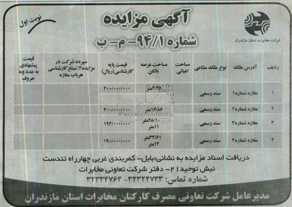 مزایده,چهارباب مغازه