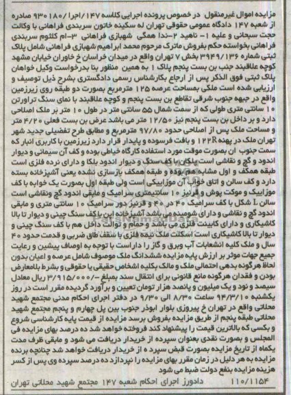 مزایده,پلاک ثبتی