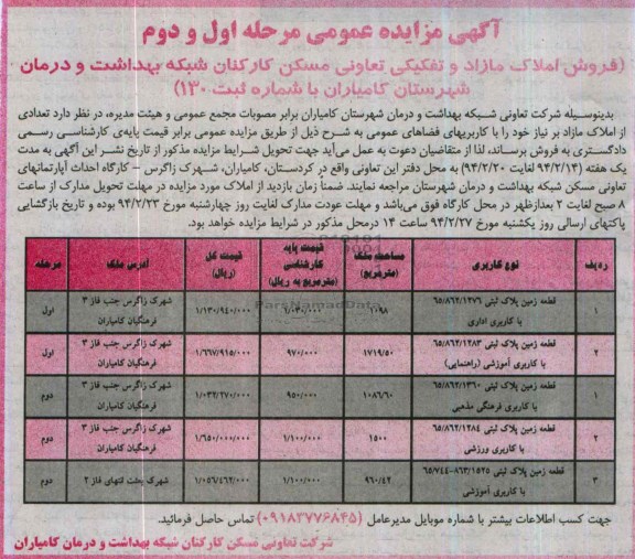 مزایده,املاک مازاد و تفکیکی