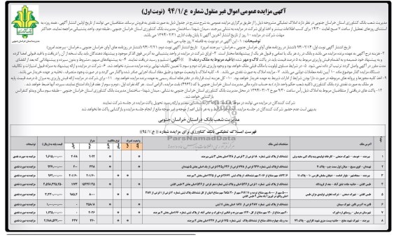 مزایده,املاک تملیکی