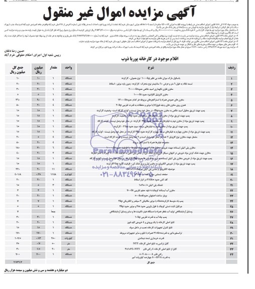 آگهی مزایده اموال غیرمنقول,مزایده باسکول