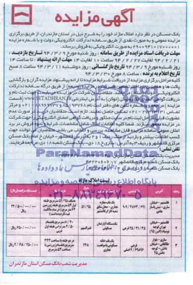 مزایده,املاک مازاد