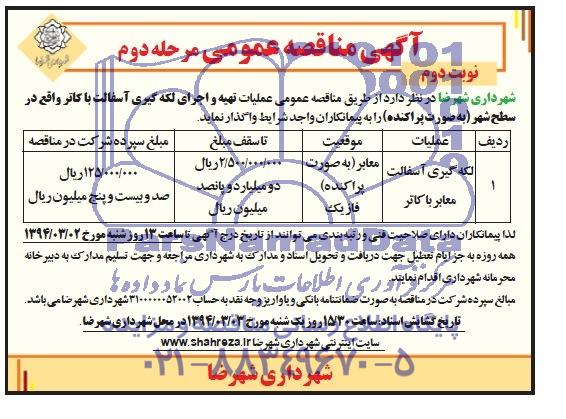 مزایده , مزایده دستگاه های خط تولید تکمیل لوله و قطعات صنعتی فلزی و برقی