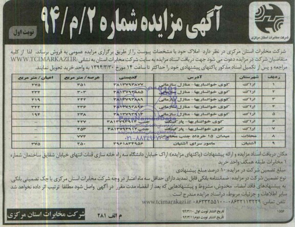 مزایده,املاک