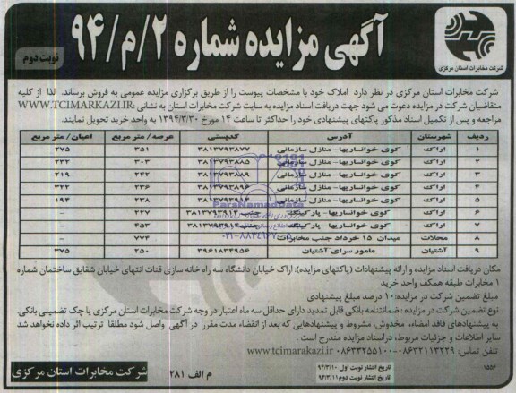 مزایده,املاک