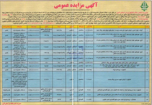 مزایده,املاک تملیکی