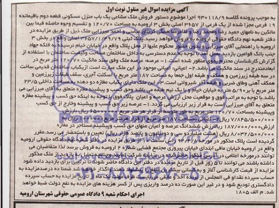 مزایده,ملک مشاعی
