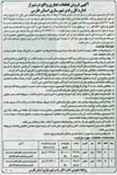 مزایده,قطعات تجاری