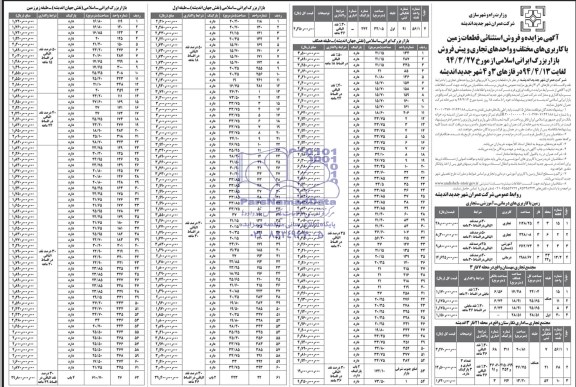 مزایده,قطعات زمین