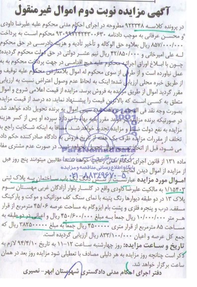مزایده شش دانگ باب ساختمان