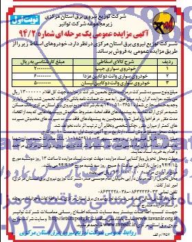 مزایده خودروی سواری جیپ و... 
