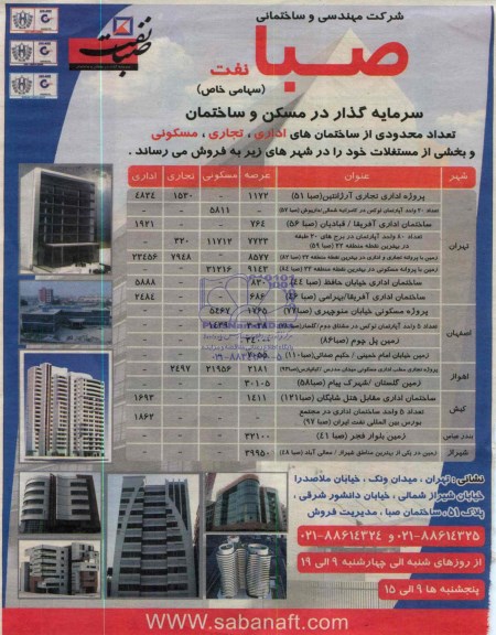 مزایده, تعداد محدودی از ساختمانهای اداری تجاری مسکونی
